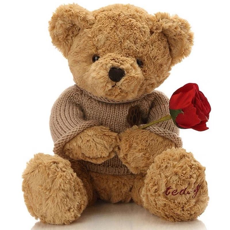 Mẫu gấu teddy mặc áo len phong cách cổ điển sang trọng làm quà tặng