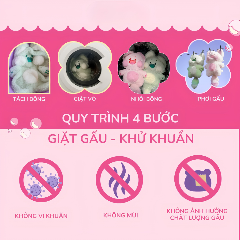 Mẹo giặt giũ và chải lông bảo quản gấu bông cao cấp bền đẹp
