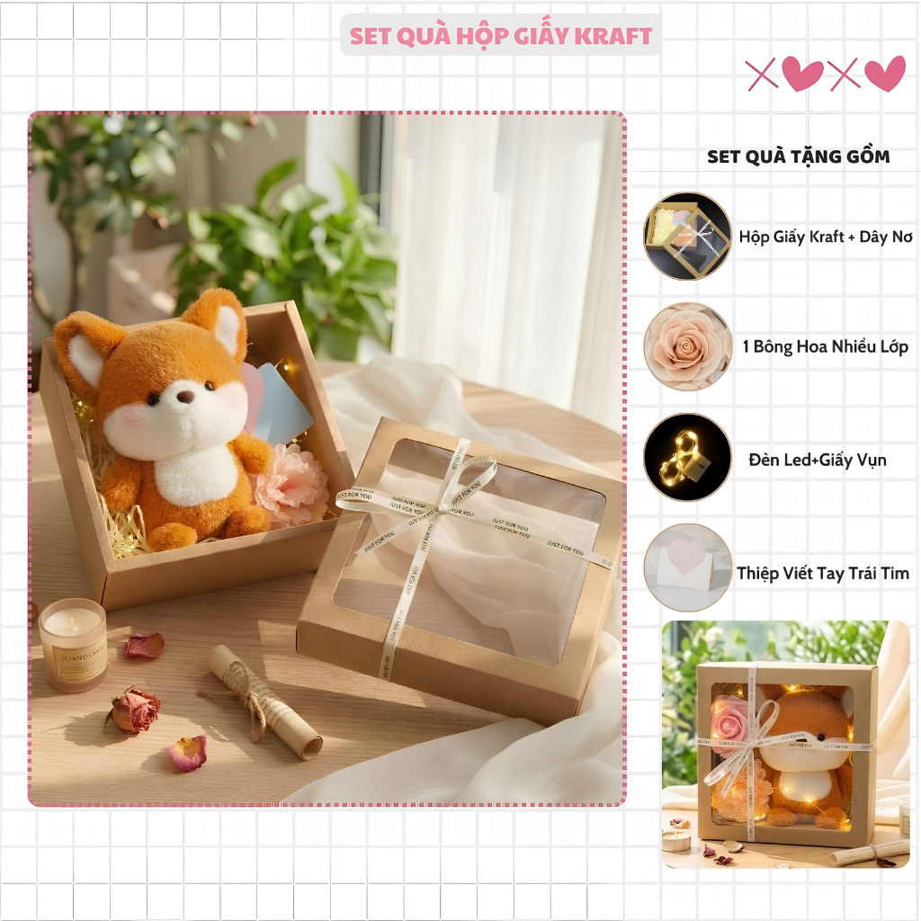 Hộp quà tặng gấu bông cao cấp chỉn chu dành cho các dịp lễ lớn