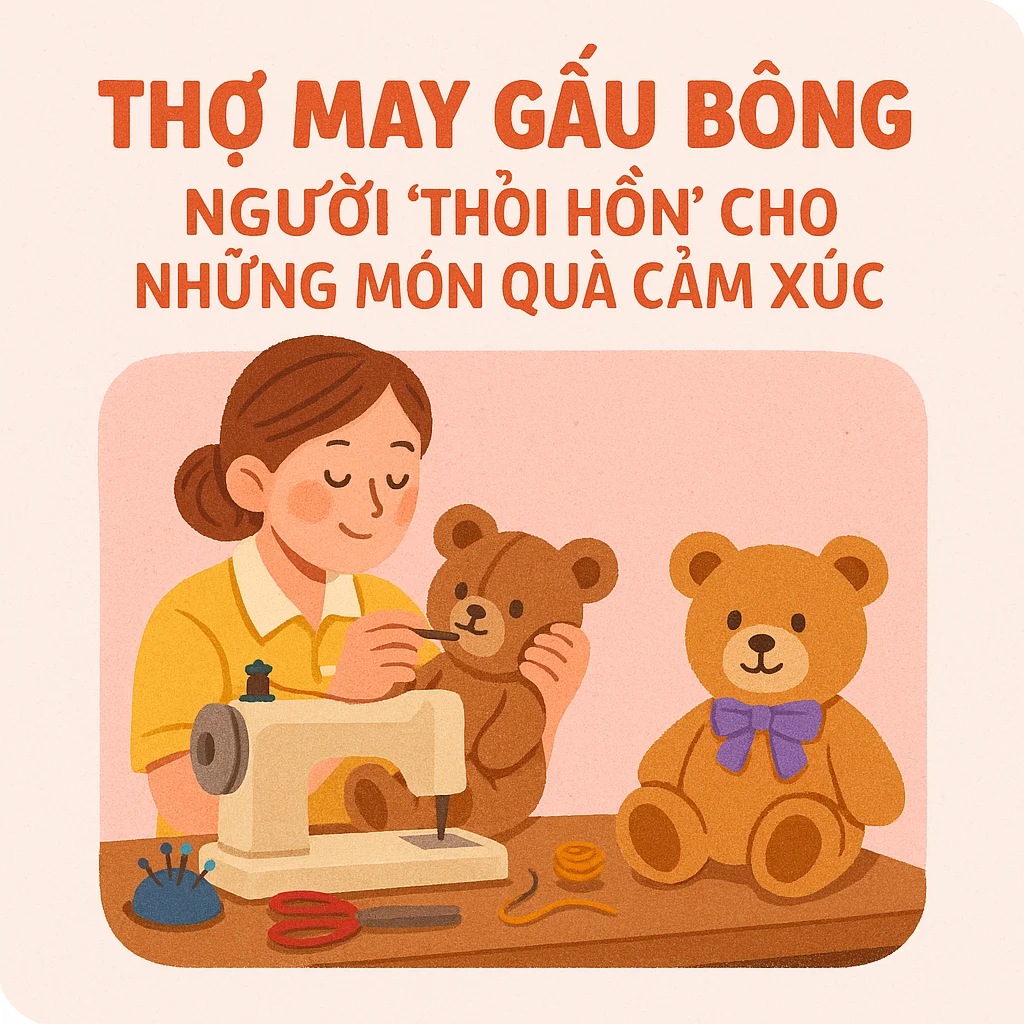 Đường may chỉ khâu giấu viền tinh xảo của thỏ bông cao cấp